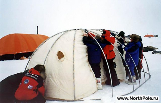 северный полюс : сборка палатки