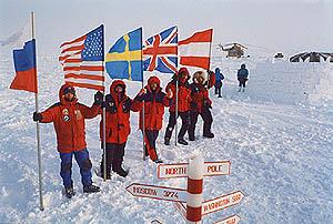 Флаги стран на Северном полюсе
