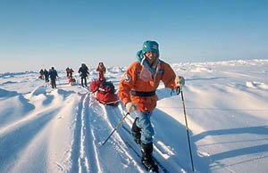 на лыжах к Северному полюсу